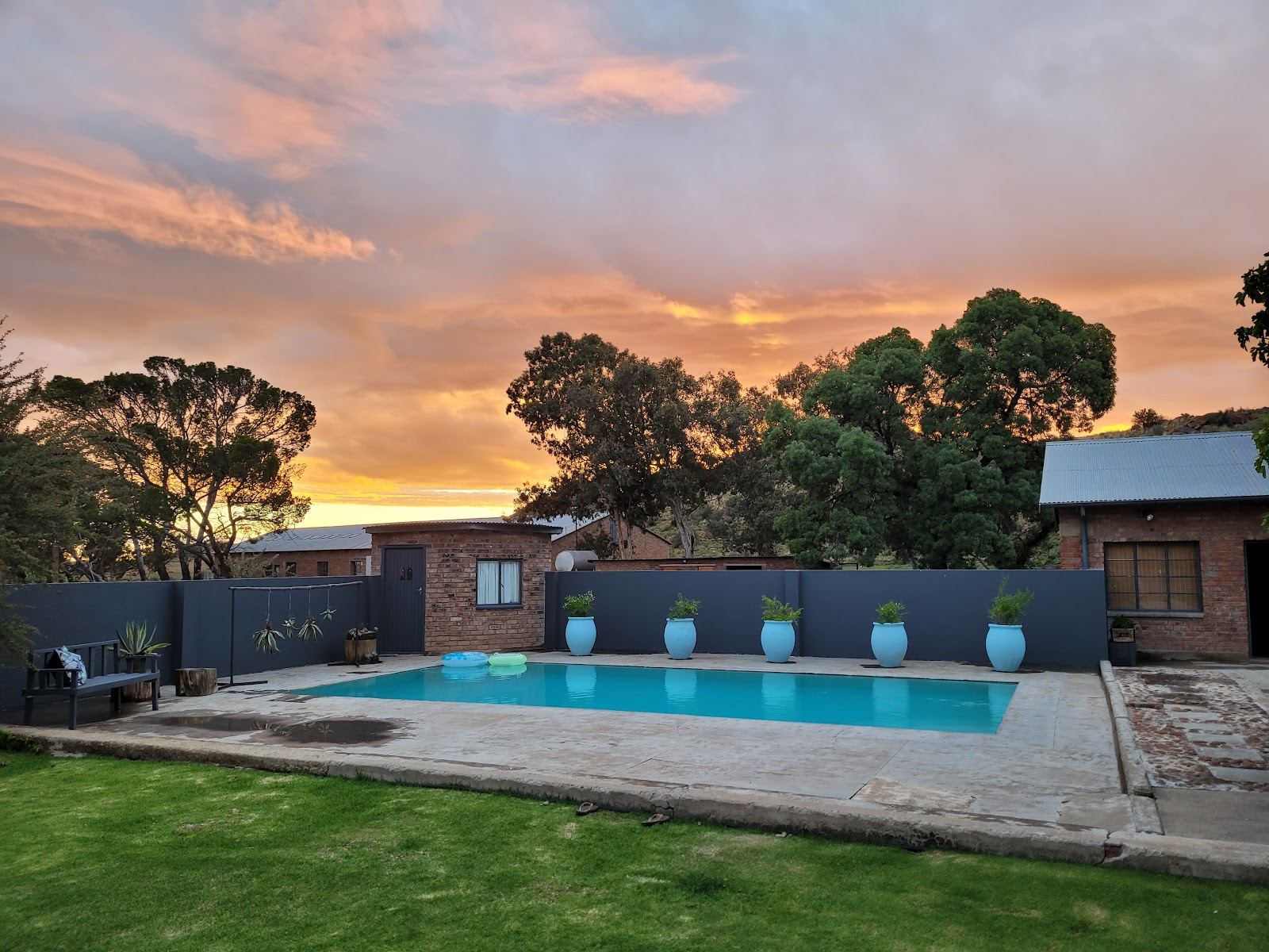 Pool at sunset